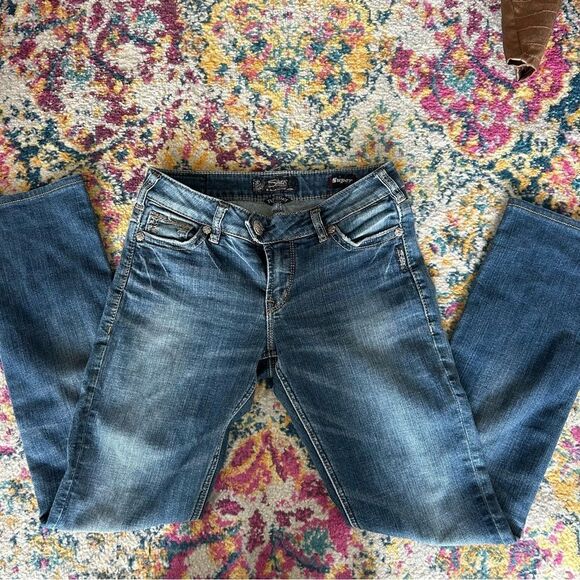 Most Preppy y2k Silver jeans contrast stitch low rise jeans - Picture 6 of 7